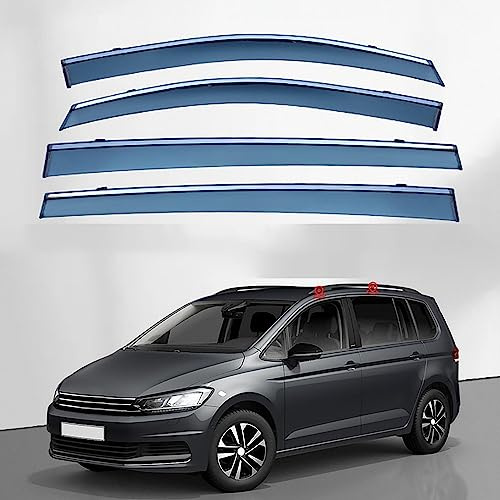hfzqkj 4 Stück Auto Windabweiser für Volkswagen VW Touran L MK2-5T 2016-2020 2021 2022 2023+, Auto Seitenfensterabweiser Ventshade Regenschutz Windabweiser Visiere, Außenzubehör