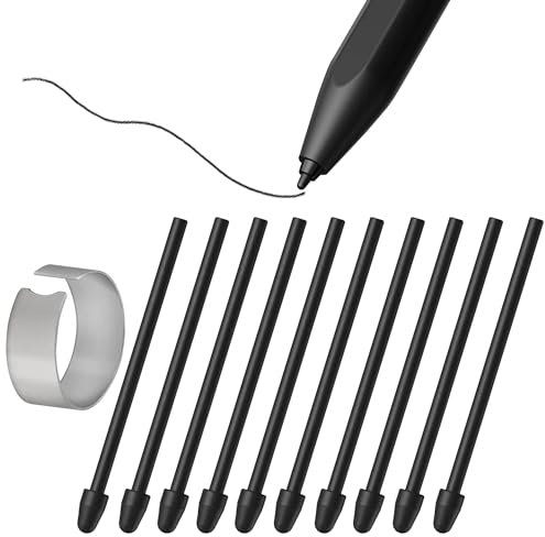 [10 Pezzi] Punte di Ricambio per Remarkable 1/2/Marker/Marker Plus & Boox Pen2 Pro/Boox Pen Plus/Boox Triangle Pen/BOOX Wacom Penna, per Boox Max/Note/Nova/Go/Tab Ultra&Mini Serie, Nero