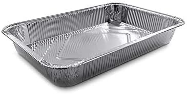 marketcaffe - 50 Vaschette Alluminio per 6 Porzioni - Elevata Conduzione Termica e Resistenti - Perfette per Cuocere e Congelare, Comode per il Trasporto - Per Meal Prep, Catering, Buffet
