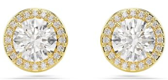 Swarovski Una örhängen, rund skuren, guldton, guldfärgad