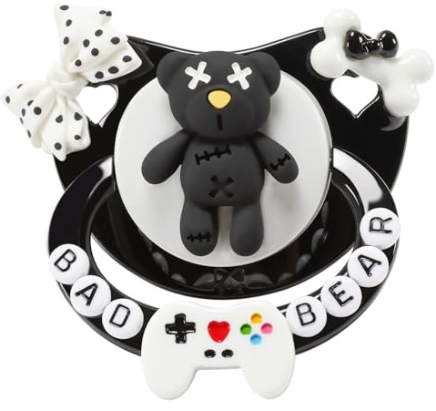 CutiePlusU Erwachsene Größe Schnuller Dummy für Erwachsene DIY Handgemachte Große Schild-Spielkonsole Schwarzbär