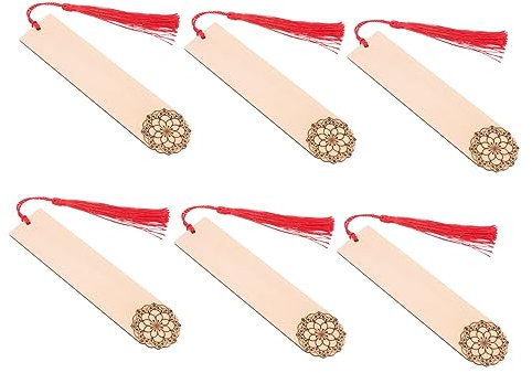 FUNOMOCYA 1 Beutel Mit 6 Leeren Holzlesezeichen Unfertige Diy-schülerlesezeichen Zum Selbermachen Und Verschenken