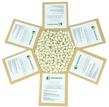 aecodune Nachfüllpackung Trocknerbälle für 6 Monate – Weichspüler-Perlen mit zartem Duft, verkürzt die Trocknungszeit – Natürliche Inhaltsstoffe und Sparsamkeit (60 Trocknungen)