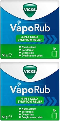 2 x 50 g Vapo Rub Adulti Bambini 2 anni + Lunga Durata 8 Ore Azione Unguento