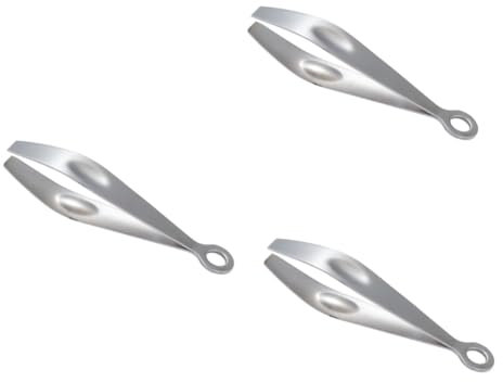 IMIKEYA 3 Pezzi In Acciaio Inox Clip A Spina Di Pesce Pinze Per Alimenti Pinze Di Pesce Pinze Inclinate Pinze Per Capelli Strumento Di Rimozione Pinze
