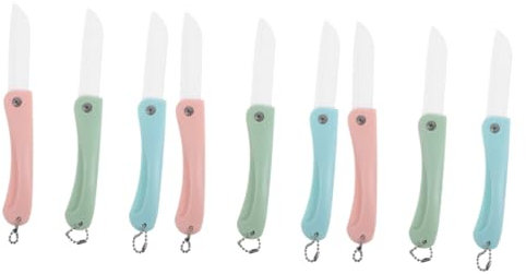 COLLBATH Coltellino Tascabile 9 Pz Coltello in Ceramica Coltello Da Cucina Taglia Frutta in Ceramica Pieghevole in