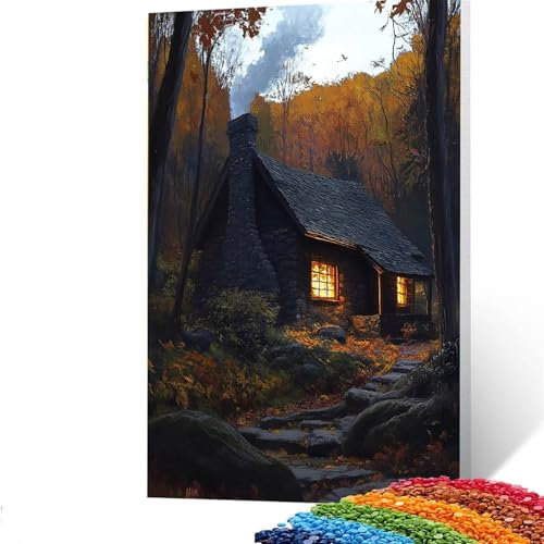5D Diamond Painting Bambina Capanna, DIY Diamond Painting Kit Completo Albero, Kit Pittura Adulti Dipingi con i Numeri con Gemme Colorate su Tela 100x135cm, Quadri Moderni Soggiorno,Regalo Donna 6/908