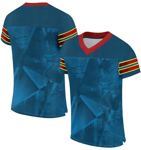 KONG JIMFAN Personalisiertes American Baseball Trikot,Individuell Bedruckt Namen Nummer & Logo,Football Kostüm Für Herren Und Damen Unisex Fußballtrikot Sportliche Kleidung Football(28)