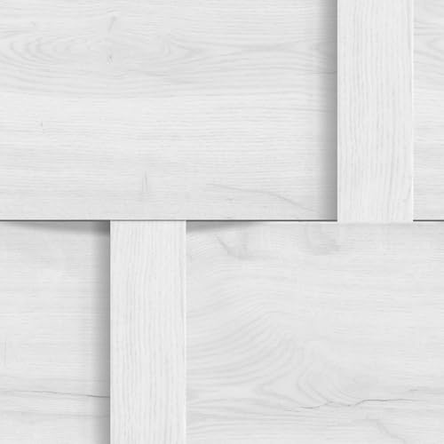World of Wallpaper Harrow Weave Wood Panel, 3D Effect Modern, White (3107) | Easy to apply wallcovering, Contemporary, Feature Wall (10.05m x 53cm roll)