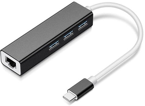 AANAN Convertisseur de carte réseau externe filaire Type-C vers Gigabit, station d'accueil USB 3.0 vers interface RJ45(Svart)