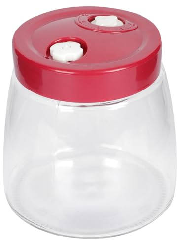 LOPUNER Tarro De Cristal Transparente 1000ml Recipiente Sellado Para Alimentos Secos y Encurtidos Válvulas De Escape Dobles Para Almacenamiento Fresco Uso Doméstico