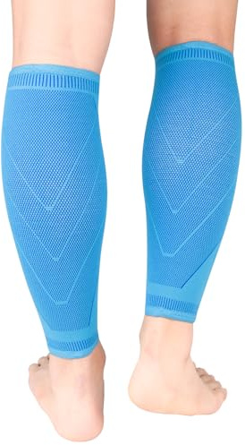 NuVigor 1 paire de manchons de compression pour mollet pour homme et femme, soutien des attelles tibiales, manchons de mollet sans pieds, chaussettes de course pour soulager la douleur, varices