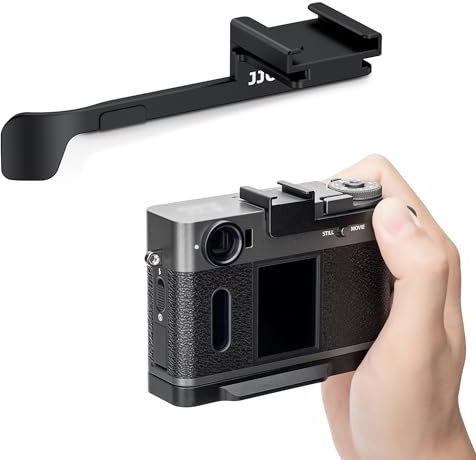 JJC Blitzschuh-Halterung aus Aluminiumlegierung, Daumen-Up-Griff für Fujifilm X halbe DSLR-Kamera-Handgriff, Blitzschuh-Abdeckung, extra Kaltschuh-Halterungs-Design, Schwarz