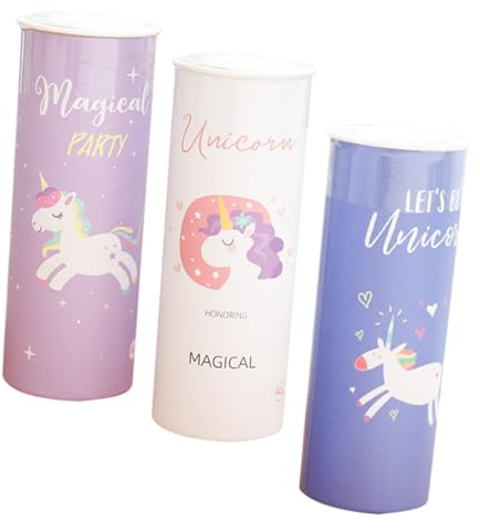 FRCOLOR 3 Stück-pack Einhorn Autotaschentücher Zylinderförmig Dekorative Papierservietten für Auto mit Halterung Nachfüllbar Stylisches Party Serviettenpapier