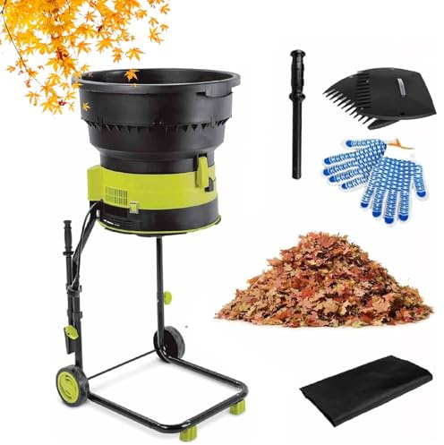 Trituratore elettrico per foglie, biotrituratore da giardino da 2500 W e 8.000 giri/min con ruote, rapporto di triturazione 17:1, biotrituratore (Powercord×20m)