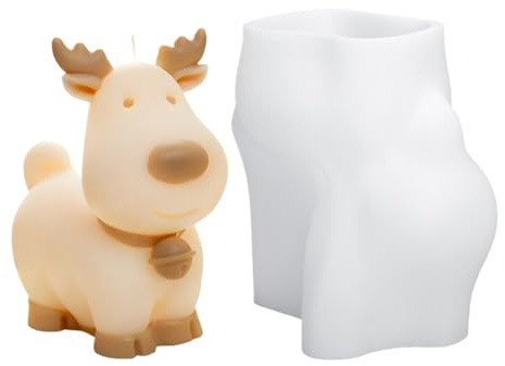 Lpoppcx Stampo Cervo | Stampo 3D per Candele a Forma di Renna Natalizia | Attrezzo per Resina e Decorazione Casa Festa | Decorazione Casa Feste