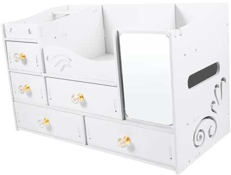 ULTECHNOVO Organizer Trucco con Grande Capacità Scatola Cosmetici da Tavolo Stabile per Camera Bagno Porta Trucchi Multifunzione per Pennelli e Prodotti Makeup