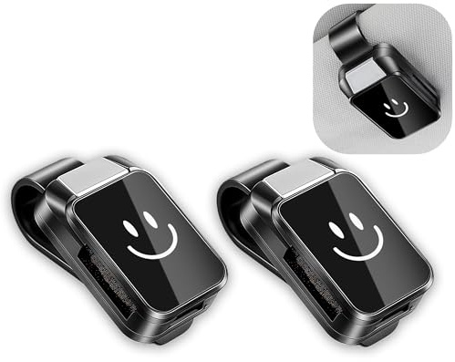 Glamifyr 2 Stück Sonnenbrillen Halter Auto – Brillenhalter für Auto & Sonnenblende, Universal Leder Brillenhalterung Auto, Brillenhalterung Kompatibel mit Allen Brillen