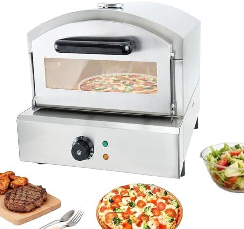 Electric Pizza Oven,Commercial Countertop Pizza Maker,Fast Heating and Energy-Saving,Adjustable Time and Temperature,Ventilation Openings on Both Sides,For Grilled Pizza,Lamb Chops ElectricPizzaOven