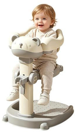Soporte de pie para ducha de bebé, soporte de baño para bebés con altura ajustable de 50 a 56 cm, asiento de baño para niños con reposabrazos para niños de 8 a 36 meses
