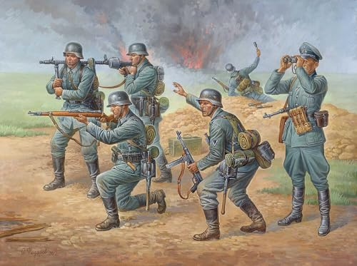 Zvezda 500788078-1:72 WWII Figuren-Set Deutsche Infanterie, Miniature