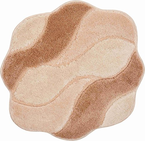 Grund Badteppich 100% Polyacryl, ultra soft, rutschfest, ÖKO-TEX-zertifiziert, 5 Jahre Garantie, CARMEN, WC-Vorlage o.A. 60x60 cm, beige