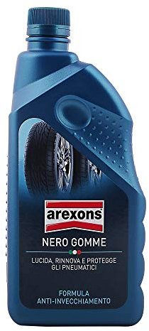 Arexons Nero Gomme 1L Rinnova e Protegge Elasticità Originale dello Pneumatico, Non Intacca Vernice, Plastiche o Cerchioni