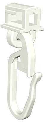 Flairdeco Klick-Gleiter mit Faltenhaken, 5,2-5,6 mm Laufbreite, Plastik, Weiß, 100 Stück