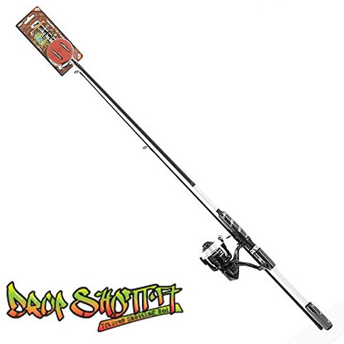 Drop Shot Angelset Spinnrute mit Rolle ,Vorfächer und Gummifische für Hecht Barsch Zander