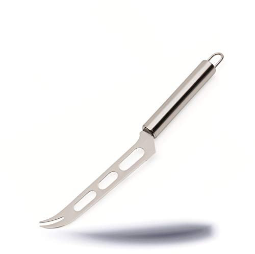 Kerafactum Messer Käse Käsemesser aus Edelstahl auch für Hartkäse geeignetes Käse Messer mit rund Griff zum Set erweiterbar Käseschneider mit Serviergabel Spülmaschinen geeignet rostfrei knife