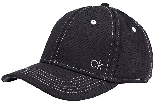Calvin Klein Mens Performance Mesh Baseball Cap - Black/Silver - One Size