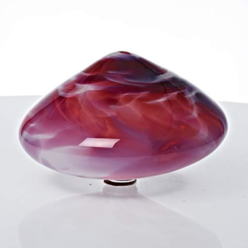 CRISTALICA Schwimmkegel Gartenteich Wasserbecken Insel Dekoration Glas Handmade 14cm pink