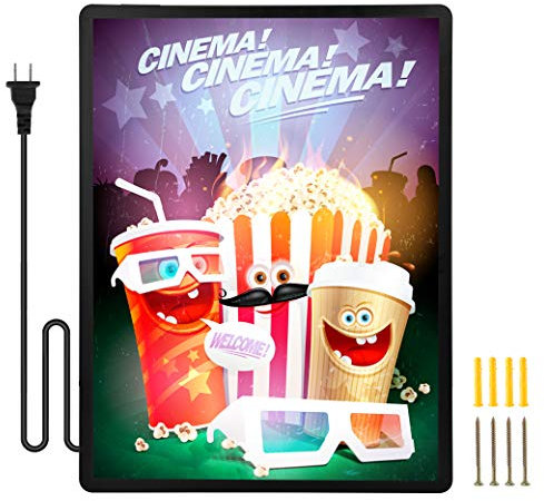 Spolehli LED-Posterrahmen mit Hintergrundbeleuchtung, 45,7 x 61 cm, Schwarz, Wandmontage, Aluminiumprofil, magnetischer Rahmen für Filmplakate, Werbedisplay (45,7 x 61 cm)