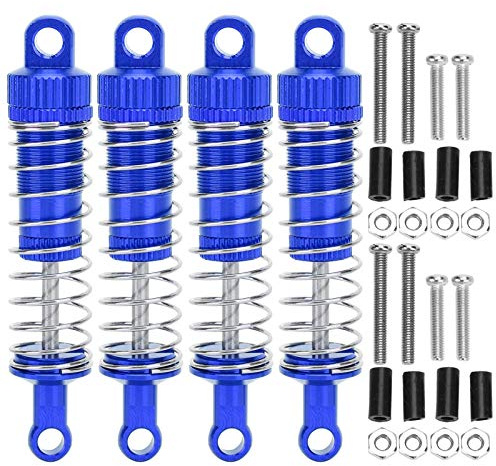 VGEBY 4-teilige RC-Stoßdämpfer, einstellbare RC-Federdämpfer Metall Vehicel Aluminiumlegierung Unterdruckteile Passend für MN 1/12 D90 RC Car(Blau) Automodell Spielzeug
