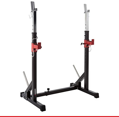 HAMMER Langhantelablage Core 2.0, platzsparende Trainingsstation, flexible Verstellung, 2 Hantelscheiben-Halterungen, Gewichtsbelastung 120 kg, 68 x 77 x 117 cm