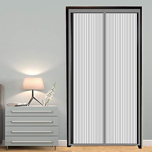 CHBIN Magnet Fliegengitter Tür 140x235cm Nicht Kürzbar Terrassentür Insektenschutz Verschiedene Größen für die Balkontür Kellertür und Terrassentür, Grau