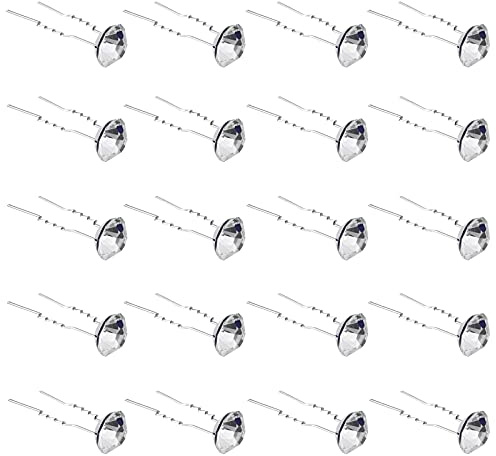 ZOUIQSS 20 Pack (Transparent) Épingles à Cheveux en Strass Pinces à Cheveux en Cristal pour Mariée Mariage Femmes Accessoires de Bijoux de Cheveux, avec Récipient Transparent