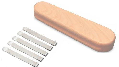 Birdtown Traders Tailors Clapper - Wood Quilters Ironing and Pressing Tool –Flatten Seams with Steam Iron - for Sewing and Quilting - Complete with Hemming Clips