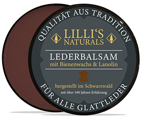 Lillis Lederpflegebalsam braun für Schuhe Jacken Auto Ledermöbel Sattel mit Bienenwachs und Lanolin (Wollfett) 200ml