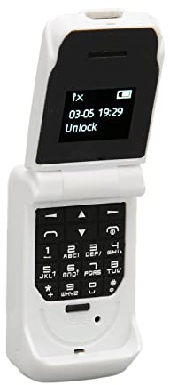 Entsperrtes Klapphandy mit 0,66 Zoll Bildschirm 64x48 32MB 64MB 300mAh Akku Bluetooth für Senioren in Weiß