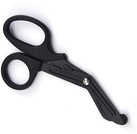 lyrlody Ciseaux à Pansements Ciseaux Médicaux en Acier Inoxydable et Plastique PP Ciseaux Traumatiques pour Couper la Gaze, Les Bandages, la Toile et la Laine (Le Noir)