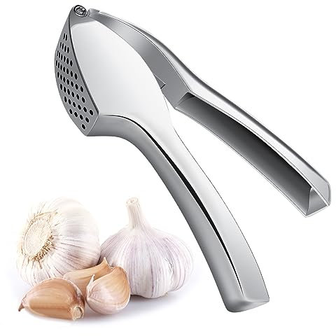 Tekenewbse Knoblauchpresse, Garlic Press (Kein Schälen Nötig) Stabile Leicht Reinigen Knoblauch Presse, Einfach Gepresster Knoblauch Ingwer, Stylische Zinklegierung Knoblauchpresse Spülmaschinenfest