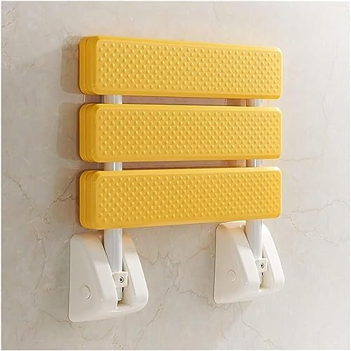 Duschsitz, Badewannensitz, quadratischer Klappsitz zur Wandmontage for die Dusche, Duschsitz zur Wandmontage, Duschhilfe, klappbarer Duschsitz, klappbar, for Behinderte bis zu 150 kg (Yellow)