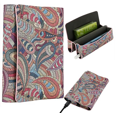 Goodshop001 Schutzhülle Kompatibel mit IQOS ILUMA ONE/ILUMA i one, Geldbörse Aufbewahrungstasche E-Zigarette Tasche Organizer Hülle PU-Leder Zigarettenetuis für Herren Damen Schutztasche (LILA)