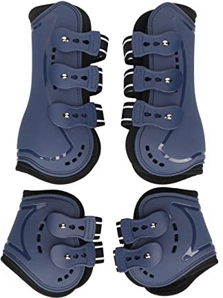 flexman Protective Horse Tendon Boots Set, 4 Stück Offen Vorne Atmungsaktiv Verstellbare Schützende Pferdes Tiefel, Pferde Zehn Stiefel mit Vorderen Hintern Stiefeln (L 70x45cm)