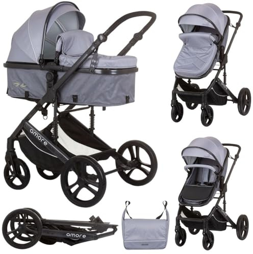 Chipolino Amore 2 en 1 - Soporte para bebidas, bolsa para pañales, funda para los pies, color gris