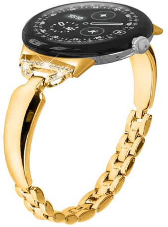 Miimall Armband für Google Pixel Watch 1/2/3 41mm - Damen Metall Uhrenarmband in Gold
