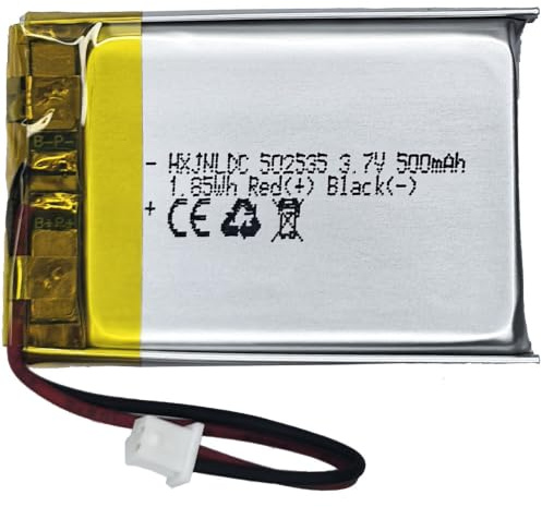 DC 3.7v 500mah 502535 Batterie au Lithium polymère Rechargeable pour DIY 3.7-5v Produits électroniques avec 2 Fils intégrés de Remplacement de la Batterie et de la lumière LED