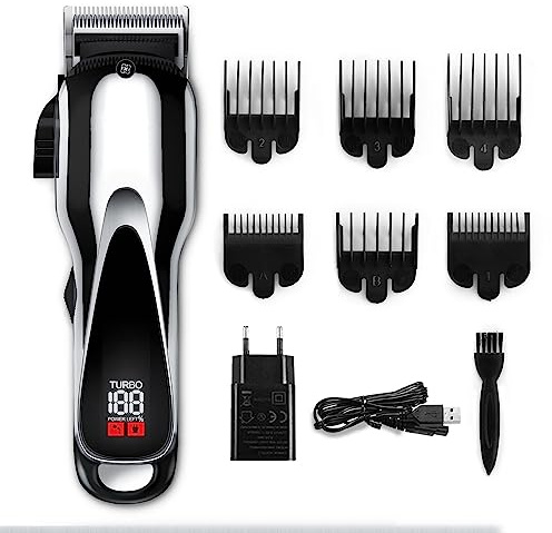 Toothgeneric - Herramienta de corte de pelo, cortapelos profesional inalámbrico recargable eléctrica Turbo para hombre