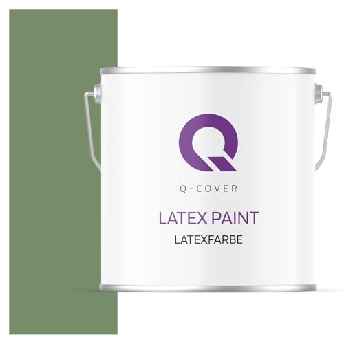 Q-COVER Latexfarbe 5L Dunkelgrün – Matte Innenfarbe für Wand & Decke, Klasse 3, Hohe Deckkraft, Scheuerfest